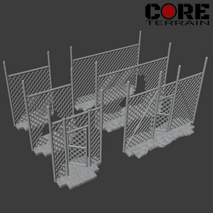Multiple fence variants: regular, damaged, and gates.